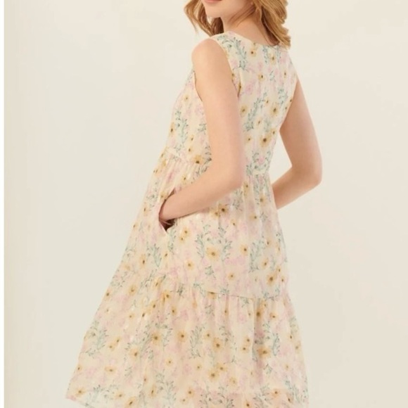 Charlie Paige Shimmer Boho Tank Dress-Wild Flowers-Size Large - Picture 9 of 16